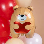 Шар (21''/53 см) Фигура, Мишка с сердцем, 1 шт., 27486