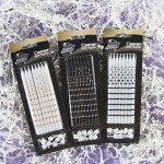 Свечи Точки и полосы, Белый/Черный, 0,6*12 см, 8 шт. с держат., 802746