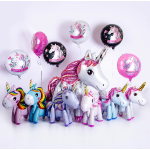 Шар (23''/58 см) Фигура 3D, Радужный единорог, Розовый, 1 шт. в уп., 20370