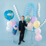 Шар (29''/74 см) Фигура, Школьный карандаш, Синий, 1 шт. в уп., 20395P