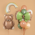 Шар (37''/94 см) Фигура, Бант, Мятный, Сатин, 1 шт. в уп., 26325P