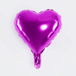 Шар с клапаном (10''/25 см) Мини-сердце, Фуше, Металлик, 1 шт., 27239