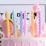 Свечи Зефирная серия, Нежные цвета, Макарунс, 0,8*7,5 + 2,5 см, 6 шт. с держат., 802943