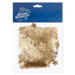 Конфетти фольга Звезда, Золото, Хром, 1,5 см, 50 г., 6015353