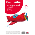 Шар (35''/89 см) Фигура, Самолет, Красный, 1 шт. в уп., 180634P