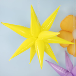 Шар 3D (26''/66 см) Звезда, Составная, Светло-желтый, Макарунс, 1 шт. в уп., 23566