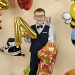 Шар с клапаном (16''/41 см) Мини-буква, А, Золото, 1 шт. в уп., 173910