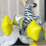 Шар (42''/107 см) Фигура, Зебра, Черный, 1 шт., 901626N