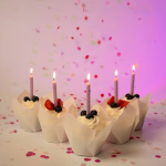 Свечи Спирали, Сиреневый, 0,7*7 + 1,3 см, 6 шт. с держат., 803040