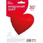 Шар (30''/76 см) Сердце, Красный, Сатин, 1 шт. в уп., 27495