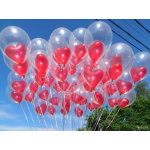Шар (6''/15 см) Сердце, Красный (015), пастель, 100 шт., 623160