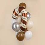 Шар (42''/107 см) Фигура, Леденец трость, Шоколадный/Кремовый, 1 шт., 27194