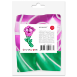 Шар с клапаном (14''/36 см) Мини-цветок, Роза, Ярко-розовый, 5 шт. в уп. (цв.этик.), 23613S5