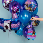 Шар (30''/76 см) Фигура, Лама с припасами, Сиреневый, 1 шт., 25057