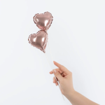 Шар с клапаном (5''/13 см) Микро-сердце, Нежно-розовый, Металлик, 1 шт., 27234