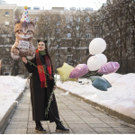 Шар (36''/91 см) Фигура, Котенок в колпаке, 1 шт. в уп., 25122-P