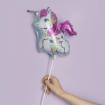 Шар с клапаном (14''/36 см) Мини-фигура, Милый единорог, С Днем Рождения, 1 шт., 17253