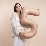 Шар (40''/102 см) Цифра, 5 Slim, Винтажная роза, Матовый, 1 шт., 901915MVR