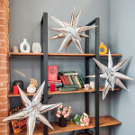 Шар 3D (26''/66 см) Звезда, Составная, Серебро, 1 шт. в уп., 222193