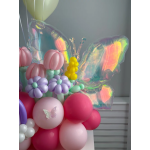 Шар (38''/97 см) Фигура, Бабочка (надув воздухом), Прозрачный, Хамелеон, 1 шт. в уп., 24979