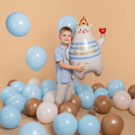 Шар (31''/79 см) Фигура, Мишка с сердечком, Сатин, 1 шт. в уп., 26186