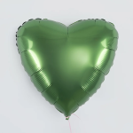 Шар (19''/48 см) Сердце, Зеленый мох, Бохо, 1 шт., 228386
