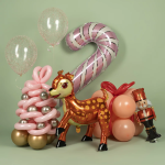 Шар (39''/99 см) Фигура, Леденец трость, Розовый, 1 шт., 901844RS