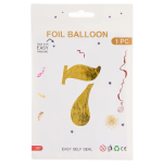 Шар (40''/102 см) Цифра, 7, Золото, Металлик, 1 шт. в уп., 24087