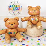 Шар (22''/56 см) Фигура 3D, Сидячий мишка, Коричневый, 1 шт. в уп., 15198