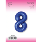 Шар (40''/102 см) Цифра, 8 Slim, Синий хром, Металлик, 1 шт. в уп., B901918AR