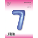 Шар (40''/102 см) Цифра, 7 Slim, Синий хром, Сатин, 1 шт. в уп., B901917SAR