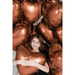 Шар (19''/48 см) Сердце, Терракота, Бохо, 1 шт., 228089