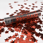 Пневмохлопушка (12/30 см), Звезды фольга, Красный, 1 шт., 823128