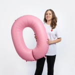 Шар (40''/102 см) Цифра, 0, Розовая Сакура, Матовый, 1 шт. в уп., 400000MSPK-P