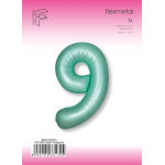 Шар (40''/102 см) Цифра, 9 Slim, Тиффани, Сатин, 1 шт. в уп., B901919STU