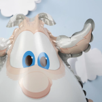 Шар с клапаном (16''/41 см) Мини-фигура, Буба, Белый, 5 шт. в уп., 501913