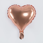 Шар с клапаном (10''/25 см) Мини-сердце, Розовое Золото, Металлик, 1 шт., 27240