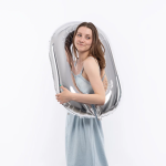 Шар (40''/102 см) Цифра, 0, Серебро, Металлик, 1 шт. в уп., 26490