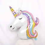 Шар (44''/112 см) Фигура, Голова, Радужный Единорог, 1 шт., 19184