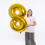 Шар (50''/127 см) Цифра, 8 XXL, Золото, 1 шт. в уп., 131168