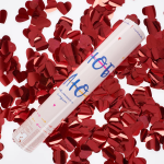 Пневмохлопушка (12/30 см), Люблю, Сердца фольга, Красный, 1 шт., 723028