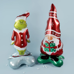 Шар 3D (58''/147 см) Фигура на подставке, Гном с подарком, 1 шт. в уп., 23557V