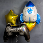 Шар (30''/76 см) Фигура, Ракета, Синий, 1 шт., 901841A