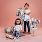 Шар (12''/30 см) Мини-фигура, Леденец трость, Розовый, 1 шт., G72095