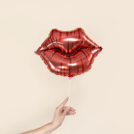 Шар с клапаном (16''/41 см) Мини-фигура, Губы, Поцелуй, 1 шт., 27034