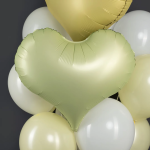 Шар (24''/61 см) Сердце, Люкс, Оливковый, Сатин, 1 шт., 24846