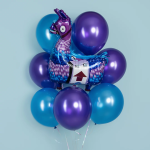 Шар (30''/76 см) Фигура, Лама с припасами, Сиреневый, 1 шт., 25057