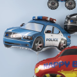 Шар (28''/71 см) Фигура, Полицейская машина, Синий, 1 шт., 245B