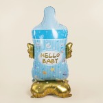 Шар 3D (61''/155 см) Фигура на подставке, Бутылочка для малыша, Голубой, 1 шт. в уп., 26965