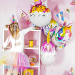 Шар (31''/79 см) Фигура, Голова, Цветочный Единорог, 1 шт., 19181